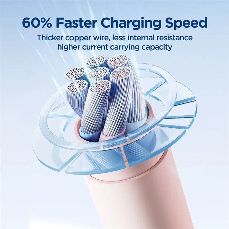 JOYROOM SA29-AC3 Colorful Series for iPhone 16-15 Series 1.2m 3A USB-A to Type-C Phone Fast Charging Cable Liquid Silicone Data Cord - Pink