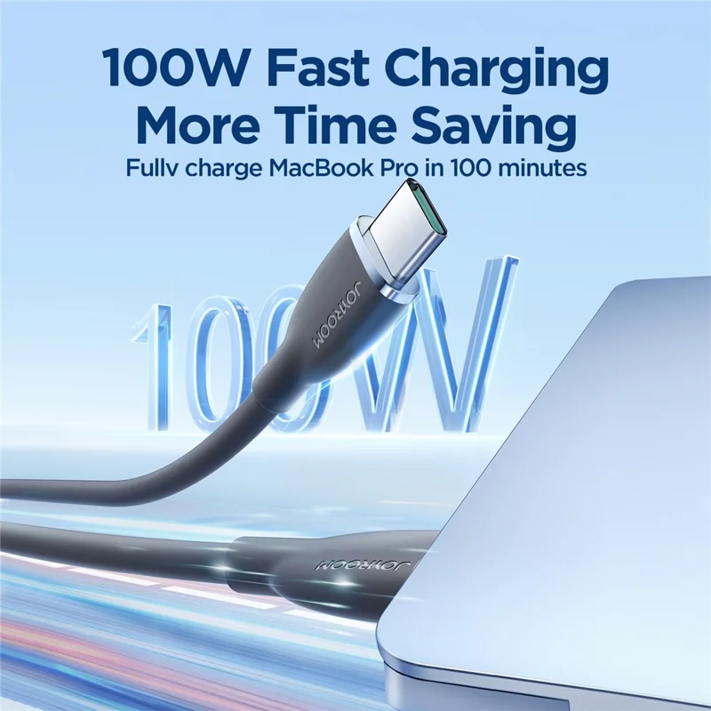 JOYROOM SA29-CC5 Colorful Series for iPhone 16-15 Series 1.2m PD 100W Type-C to Type-C Fast Charge Cable Liquid Silicone Phone Data Cord - Black