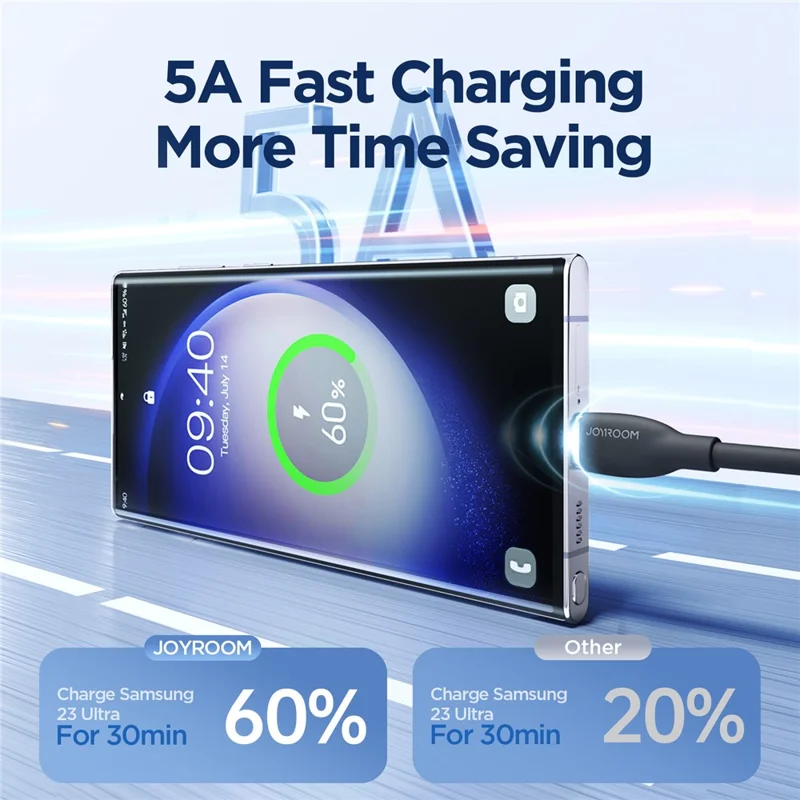 JOYROOM SA29-CC5 Colorful Series for iPhone 16-15 Series 1.2m PD 100W Type-C to Type-C Fast Charge Cable Liquid Silicone Phone Data Cord - Black