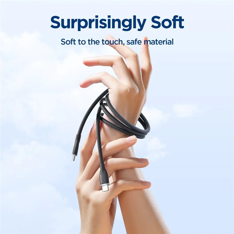 JOYROOM SA29-CC5 Colorful Series for iPhone 16-15 Series 1.2m PD 100W Type-C to Type-C Fast Charge Cable Liquid Silicone Phone Data Cord - Black