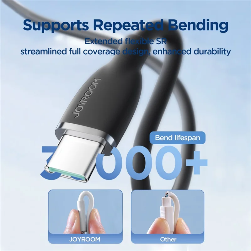 JOYROOM SA29-CC5 Colorful Series for iPhone 16-15 Series 1.2m PD 100W Type-C to Type-C Fast Charge Cable Liquid Silicone Phone Data Cord - Black