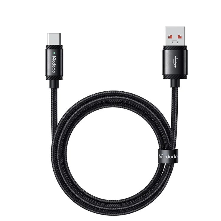 MCDODO CA-4730 MDD for iPhone 15 Series 1.5m USB-A to Type-C Fast Charging Cable 120W Data Transmission Nylon Braided Cord - Black