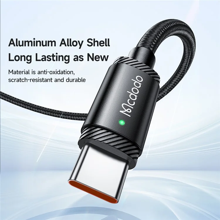 Mcdodo CA-4730 MDD 1,5m USB-A Para Tipo Cabelo Cabo Rápido de Carga Rápido 120W Cabo de Nylon Nylon - Preto