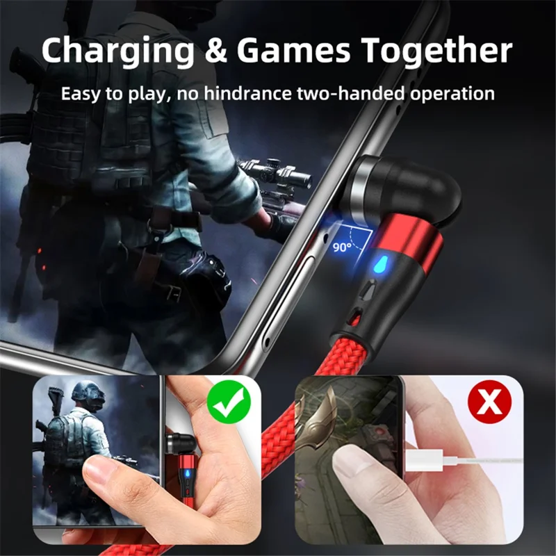 ENKAY HAT PRINCE 1m 3A Fast Charging Cable 3-in-1 Magnetic USB to 8-Pin / Type-C / Micro USB Data Cord with LED Light - Green