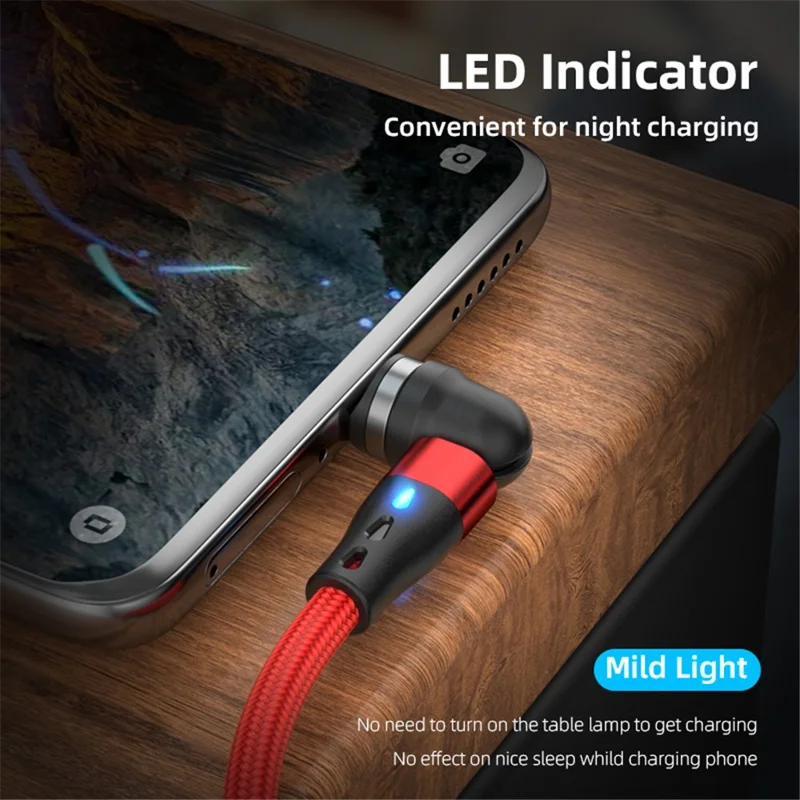 ENKAY HAT PRINCE 1m 3A Быстрое зарядное устройство Кабель 3-в-1 с магнитным USB для 8-pin / Type-C / Micro USB Data Cord с LED-подсветкой - черный