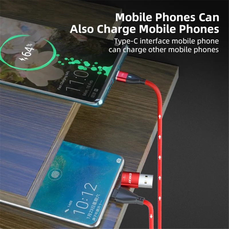 ENKAY HAT PRINCE 6-i-1 2 m PD 100 W magnetisk opladningskabel Type-C/USB-A til IP/Type-C/Micro-USB telefon datakabel – Sort