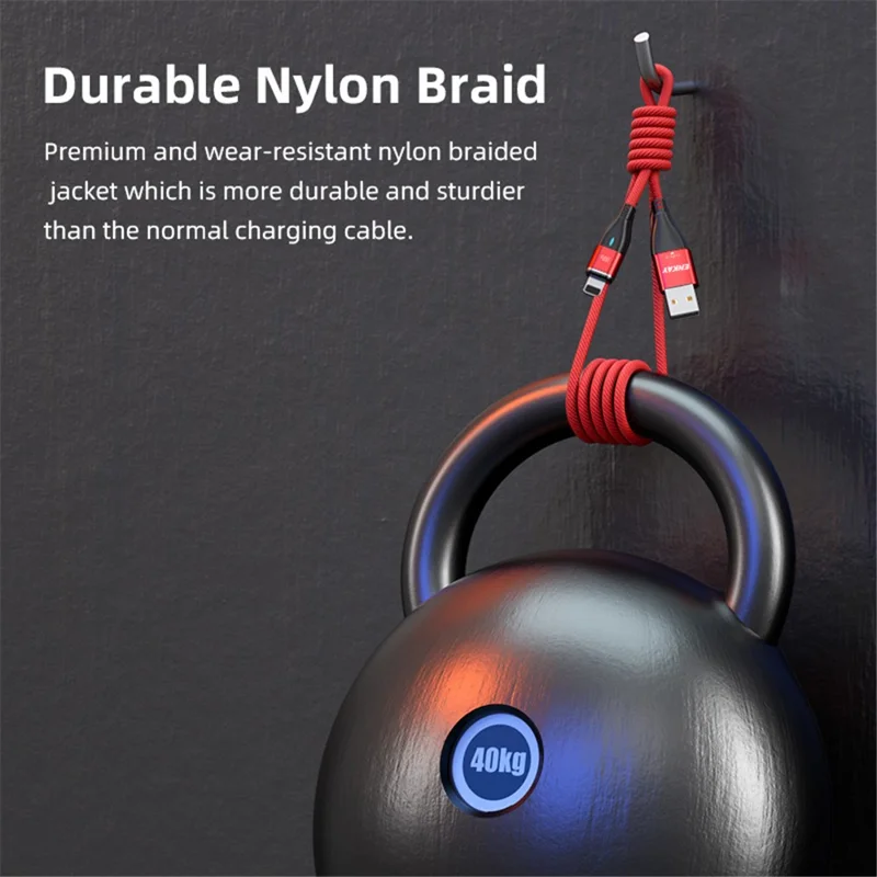 ENKAY HAT PRINCE 6-i-1 2 m PD 100 W magnetisk opladningskabel Type-C/USB-A til IP/Type-C/Micro-USB telefon datakabel – Sort