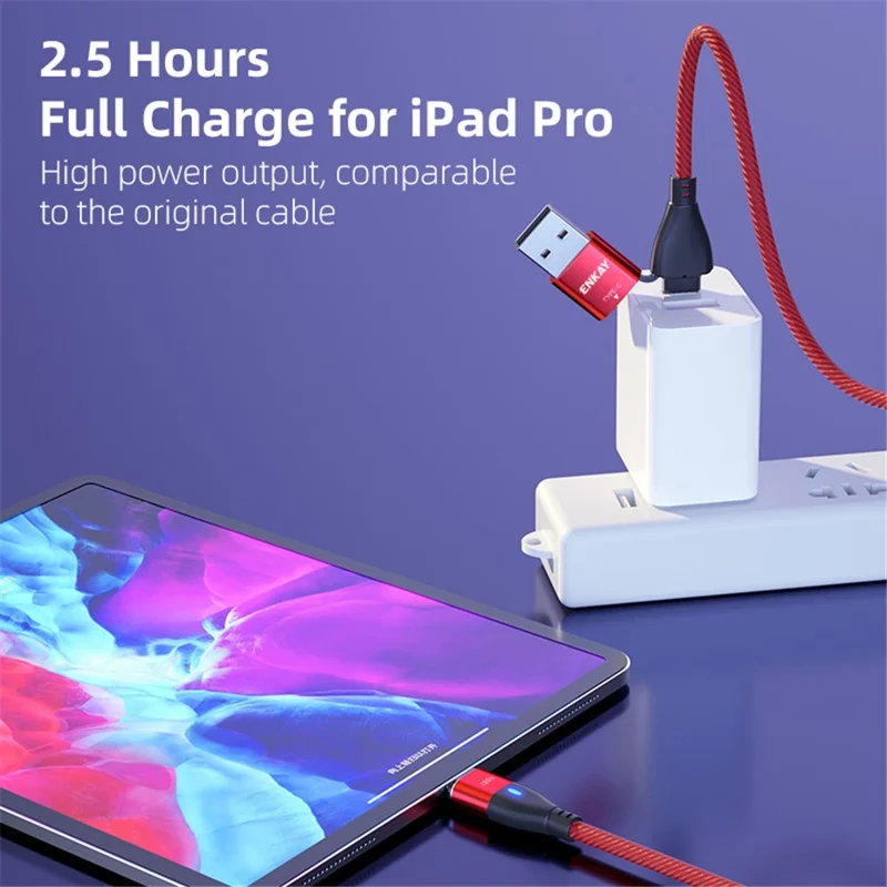 ENKAY HAT PRINCE 6-in-1 1m PD 100W Data Cable Type-C / USB-A to IP / Type-C / Micro USB Magnetic Charging Cord - Purple