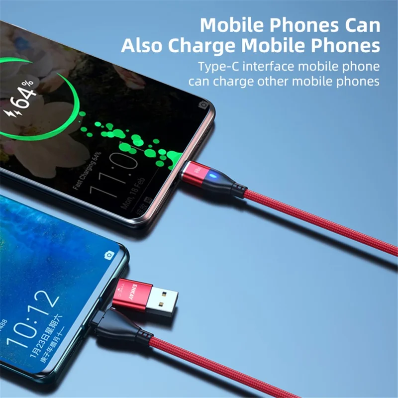 ENKAY HAT PRINCE 6-in-1 1m Magnetic Charging Cable PD 60W Type-C / USB-A to IP / Type-C / Micro USB Data Cord - Purple