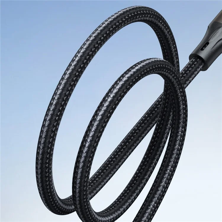 JOYROOM SA25-AC3 1.2m Light-Speed Series for iPhone 16-15 Series USB-A to Type-C Cable Nylon Braided 3A Fast Charging Cord - Black