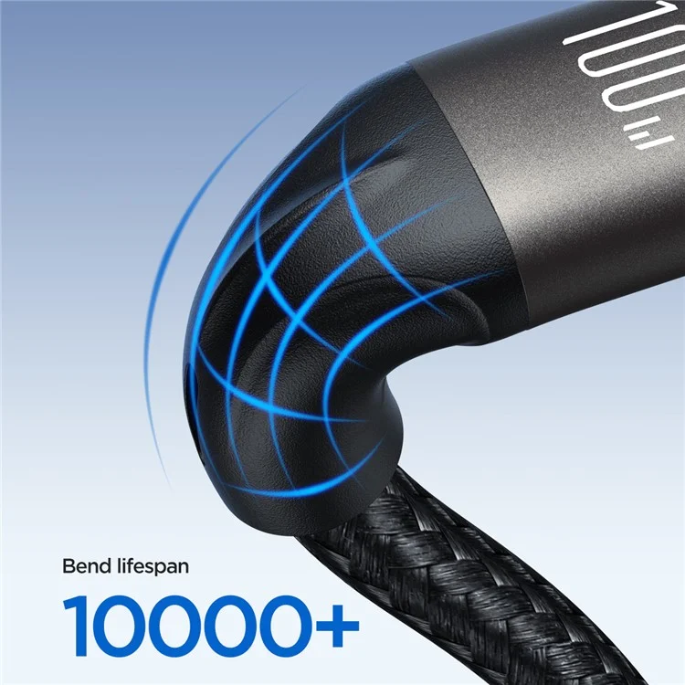 JOYROOM SA25-AC3 1.2m Light-Speed Series for iPhone 16-15 Series USB-A to Type-C Cable Nylon Braided 3A Fast Charging Cord - Black