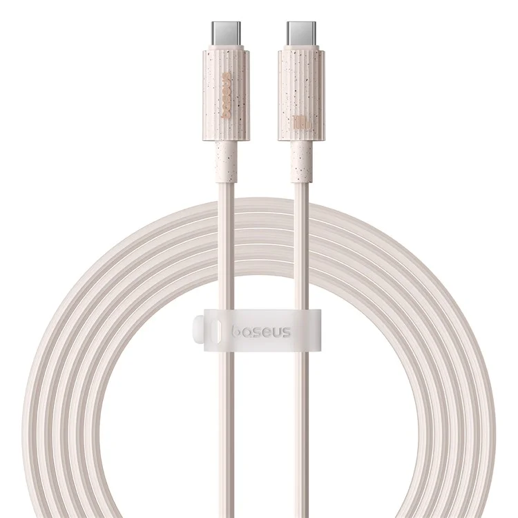 BASEUS 2m Habitat Series for iPhone 15 Series Type-C to Type-C 100W Fast Charging Biodegradable Data Cable - Pink