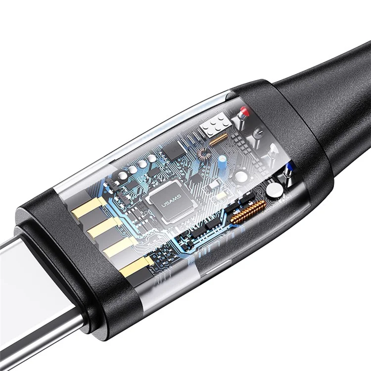 USAMS US-SJ645 U85 para iPhone Serie 15 6 en 1 Cable de carga rápida PD 100W USB-A a Type-C a Type-C+8Pin+Micro 2m Cable de datos - Morado
