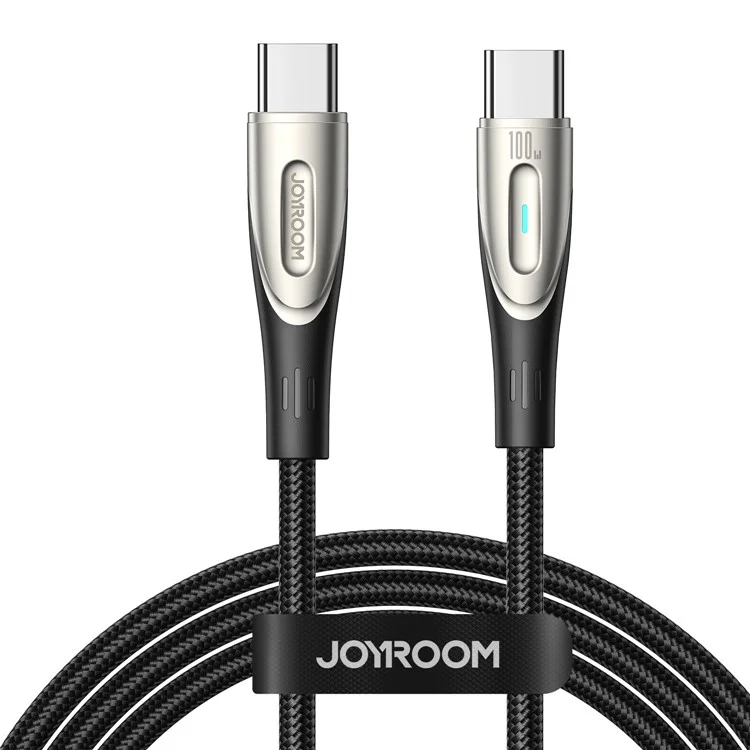 JOYROOM SA27-CC5 Star-Light Series for iPhone 16-15 Series 1.2m Type-C to Type-C Data Cable 100W Fast Charging Nylon Braided Cord - Black