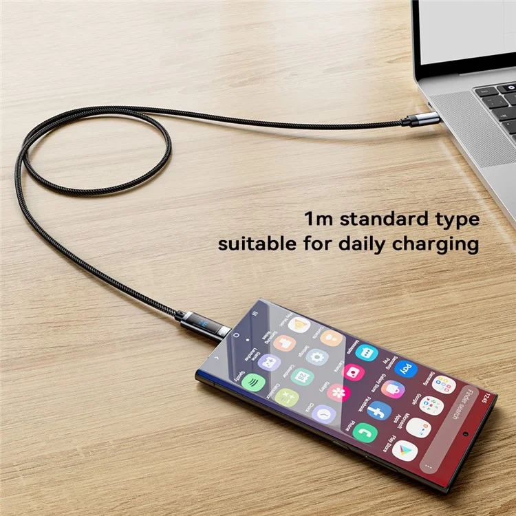 ESSAGER ES-X47 240W Digital Display Quick Charging Data Cable 1m Type-C to Type-C Charging Cord