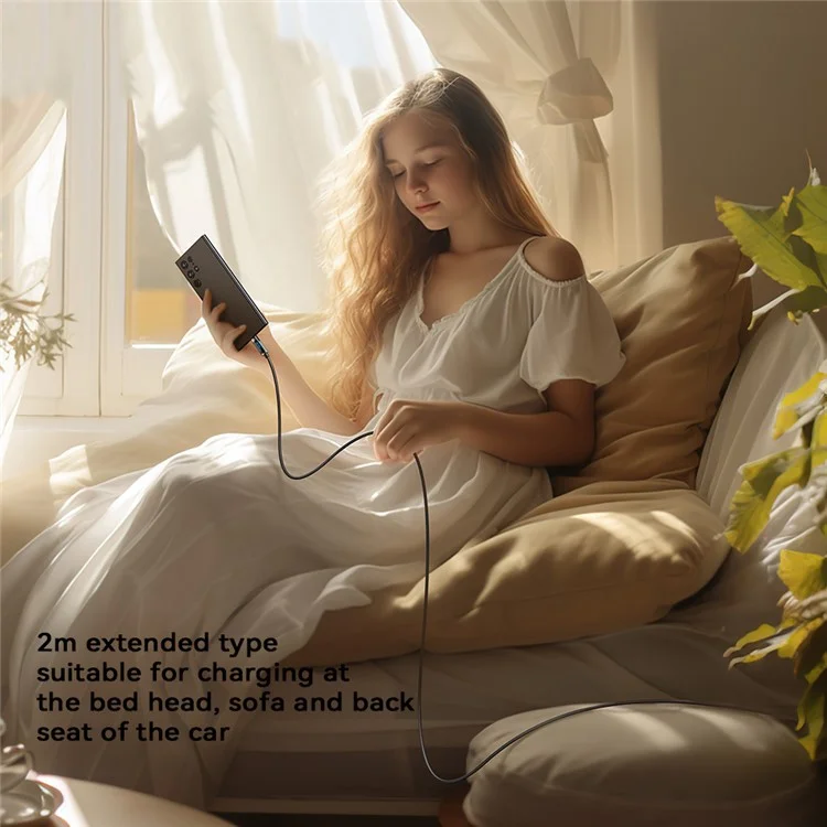 ESSAGER ES-X47 2m Type-C to Type-C Charging Cord 240W Digital Display Quick Charging Data Cable