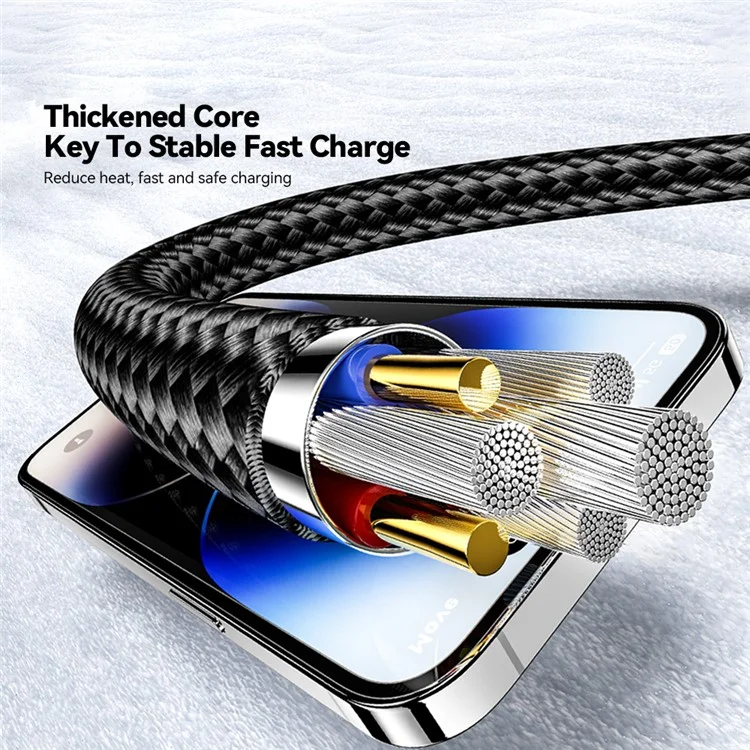 ESSAGER 2m Digital Display 7A Fast Charging Cable USB-A a Type-C 480Mbps Cable de Datos