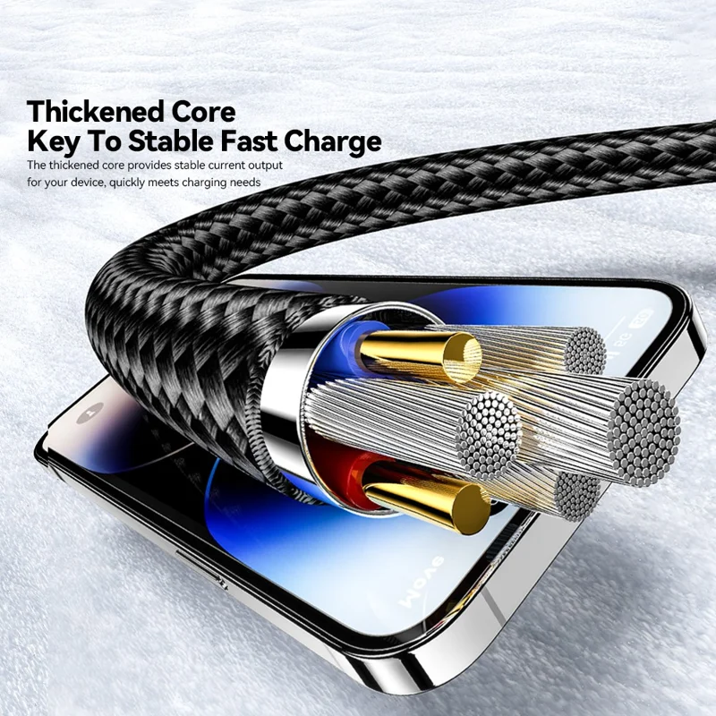 ESSAGER Starlink 1m 65W 4-in-1 Date Cable USB-A / Type-C to Type-C / 6 Pin Phone Charging Cord - Blue