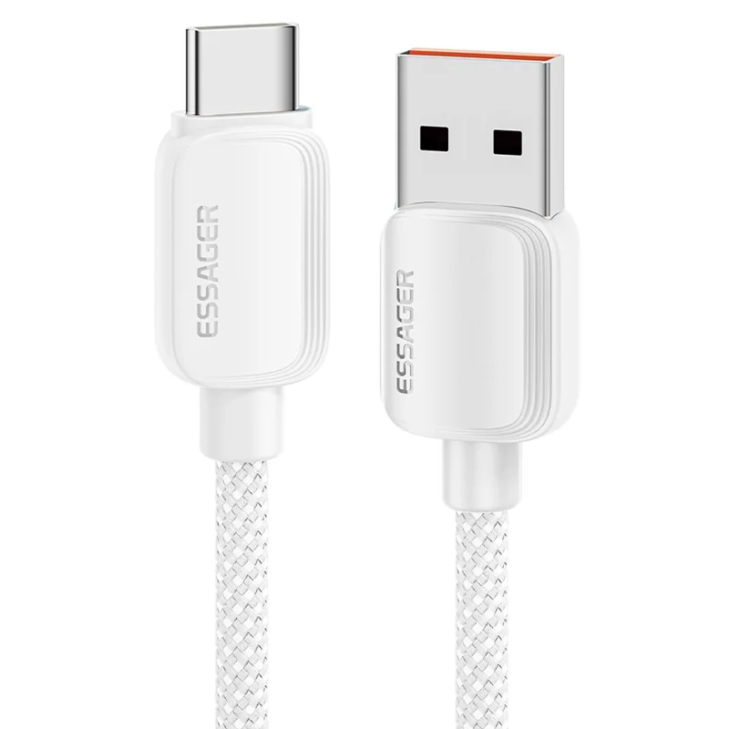 ESSAGER 1 m A-C 7 A 100 W Kabel danych USB-A do typu C, szybkie ładowanie – beżowy