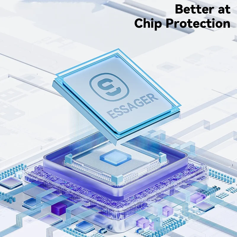 ESSAGER Cabo de Dados A-C 1 m, 7 A, 100 W, USB-A para Tipo C, Cabo de Carregamento Rápido - Rosa