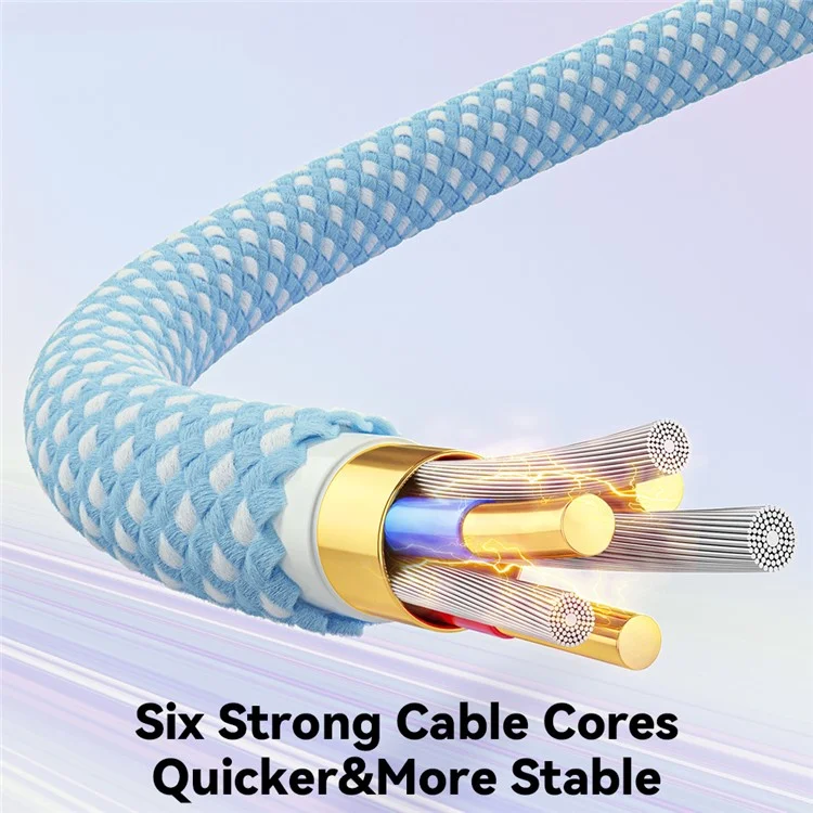 ESSAGER 1m C-C 100W Type-C to Type-C Fast Charging Cable Data Transmission Cord - Blue