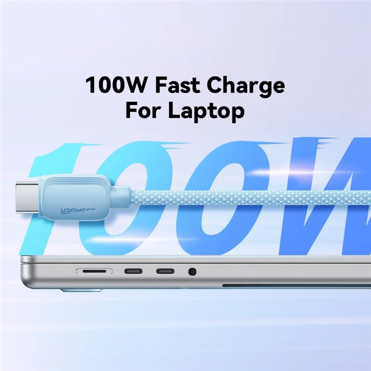 ESSAGER 1m C-C 100W Type-C to Type-C Fast Charging Cable Data Transmission Cord - Blue