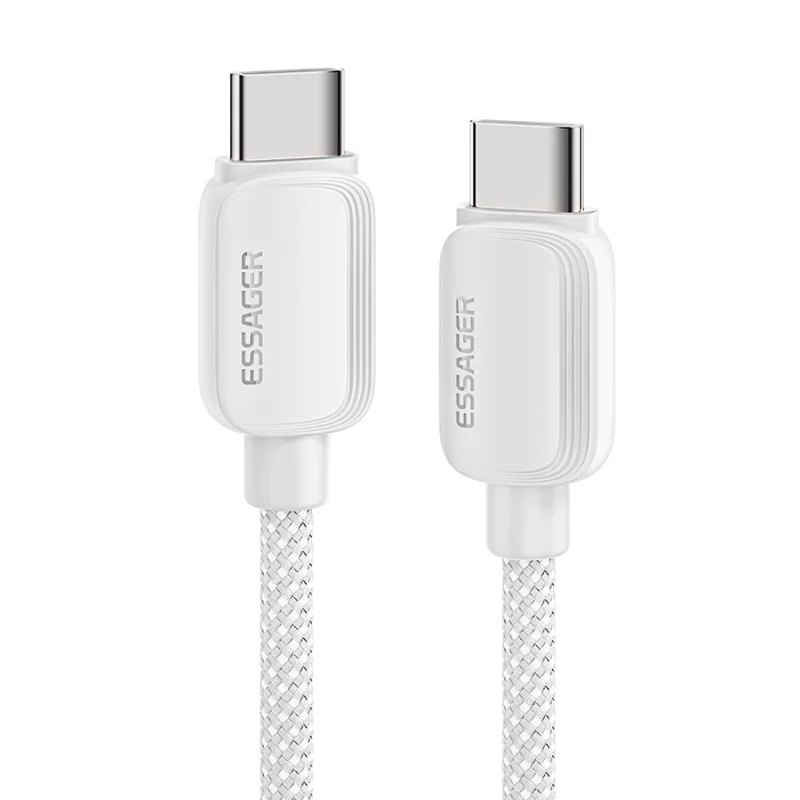 ESSAGER 1m C-C 100W Type-C to Type-C Fast Charging Cable Data Transmission Cord - Beige