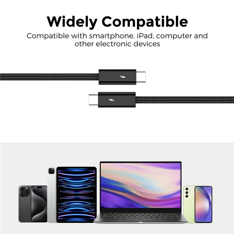 Câble USB-C AHASTYLE XC03 1m 240W Charge Rapide Cordon 40Gbps Haute Vitesse Données Câble Prise en Charge 8K 60Hz