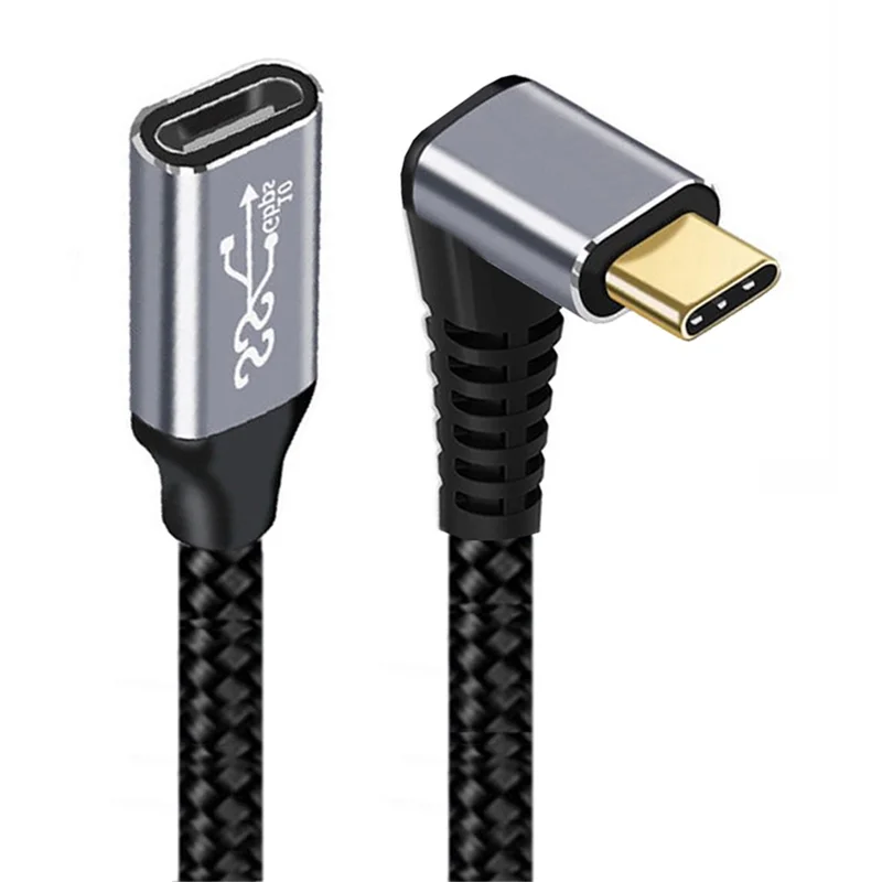 UC-058-UP-3.0M 3m 90-Degree Angled USB-C USB 3.1 Male to Female Cord Aluminum Alloy Connector Extension Cable