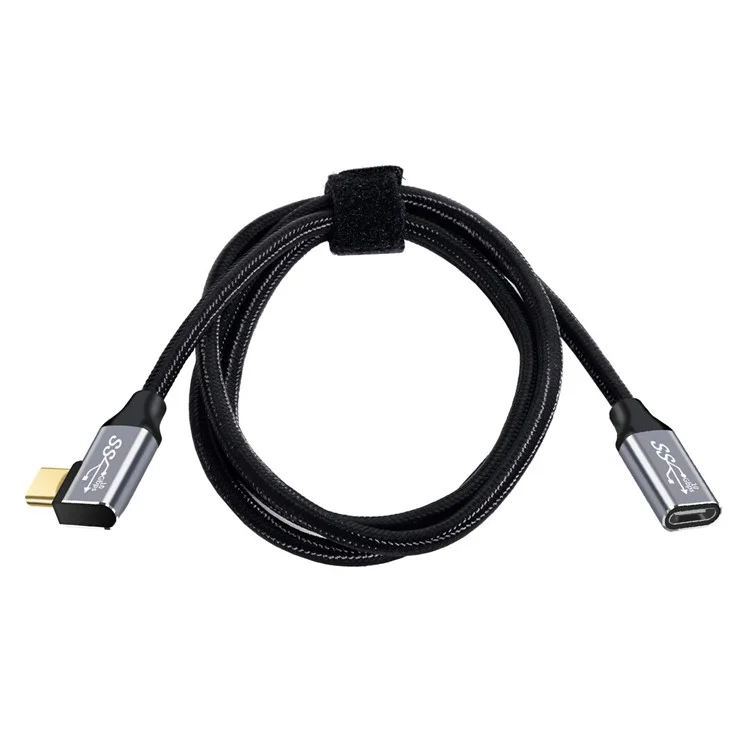 UC-058-RI-3.0M 3m 90 Degree Right Angled USB-C Male to Female Cable Alloy Connector Extension Cord
