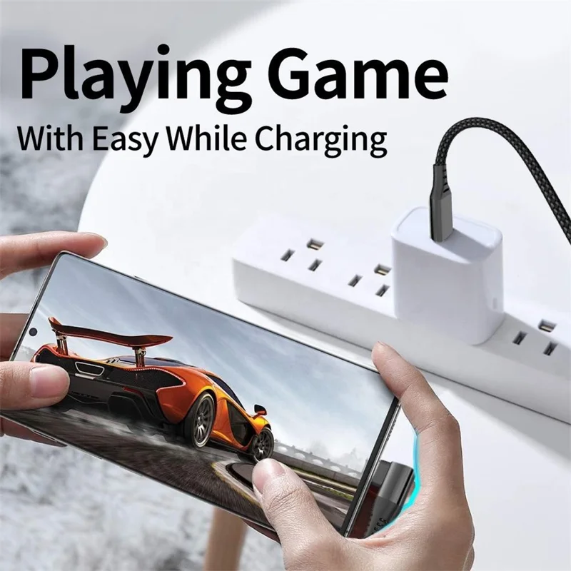 Cabo Cotovelo Tipo-C para Tipo-C de 2m PD 60W Carregamento Rápido Cabo de Dados USB 2.0 - Preto