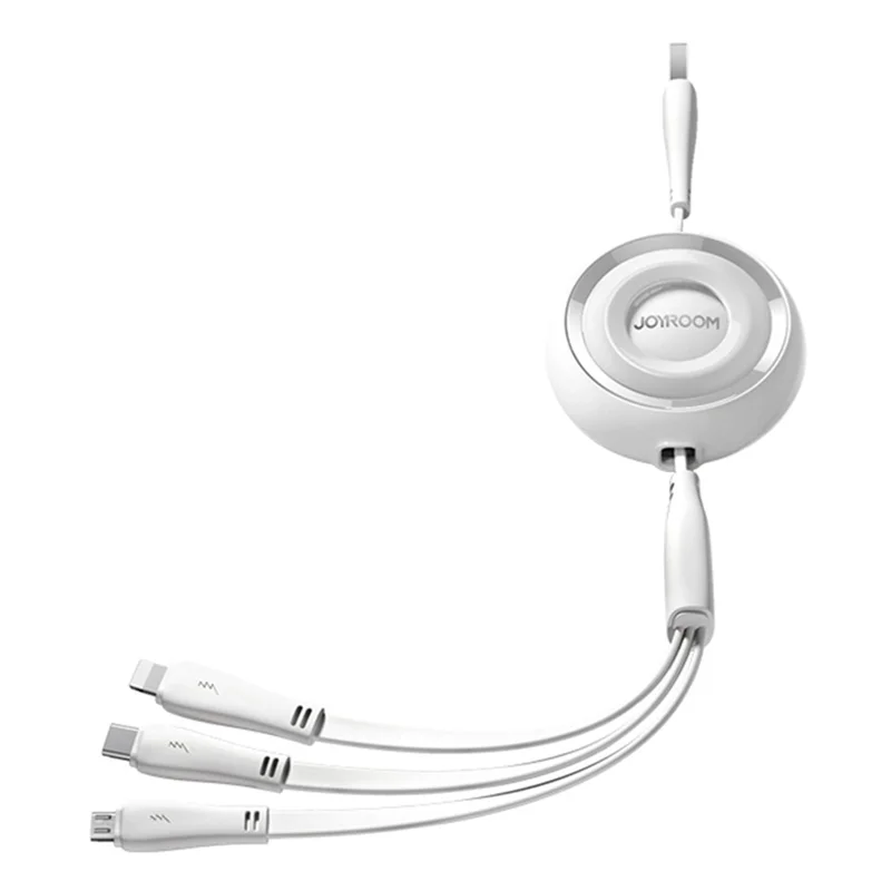 JOYROOM S-A40 3-in-1 Mini Retractable Charging Cable 1m 3.5A Charging Data Cable - Weiß