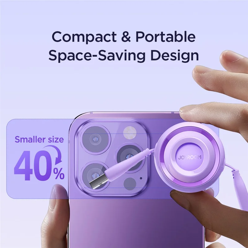 JOYROOM S-A40 3-in-1 Mini Retractable Charging Cable 1m 3.5A Charging Data Cable - Baby Blue