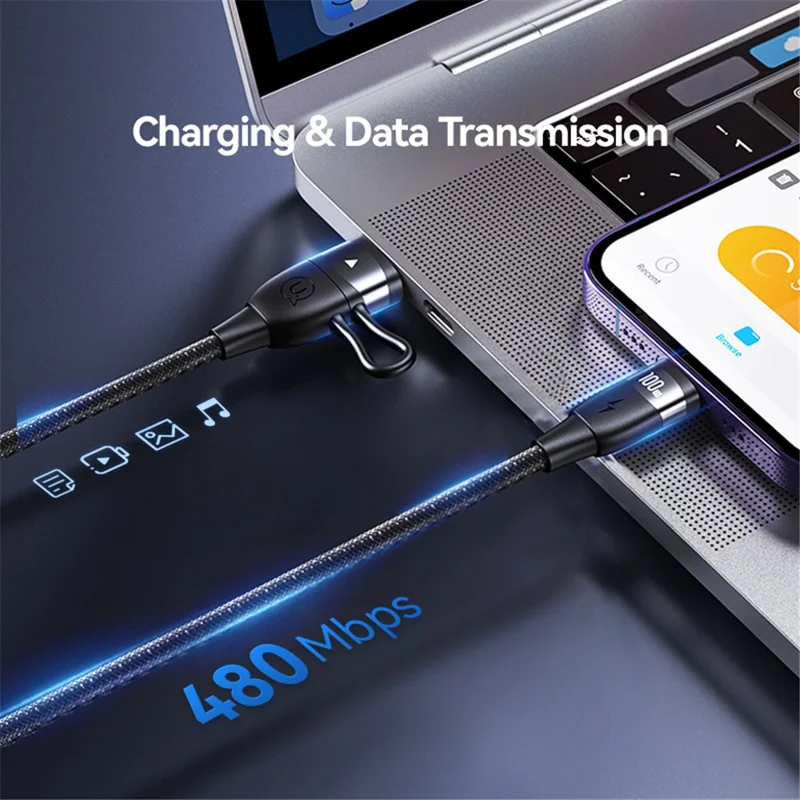 USAMS US-SJ654 U85 1.2m PD 100W USB-A / Type-C to Type-C Fast Charging Cable Data Cord