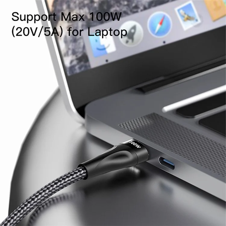 YESIDO CA87 PD Câble de charge rapide 100W+20W 2-en-1 de type C vers iP+type C avec indicateur LED