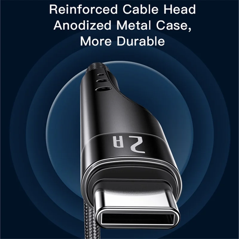 YESIDO CA109 3m Nylon Braided Data Cable 2A USB to Type-C Charging Cable