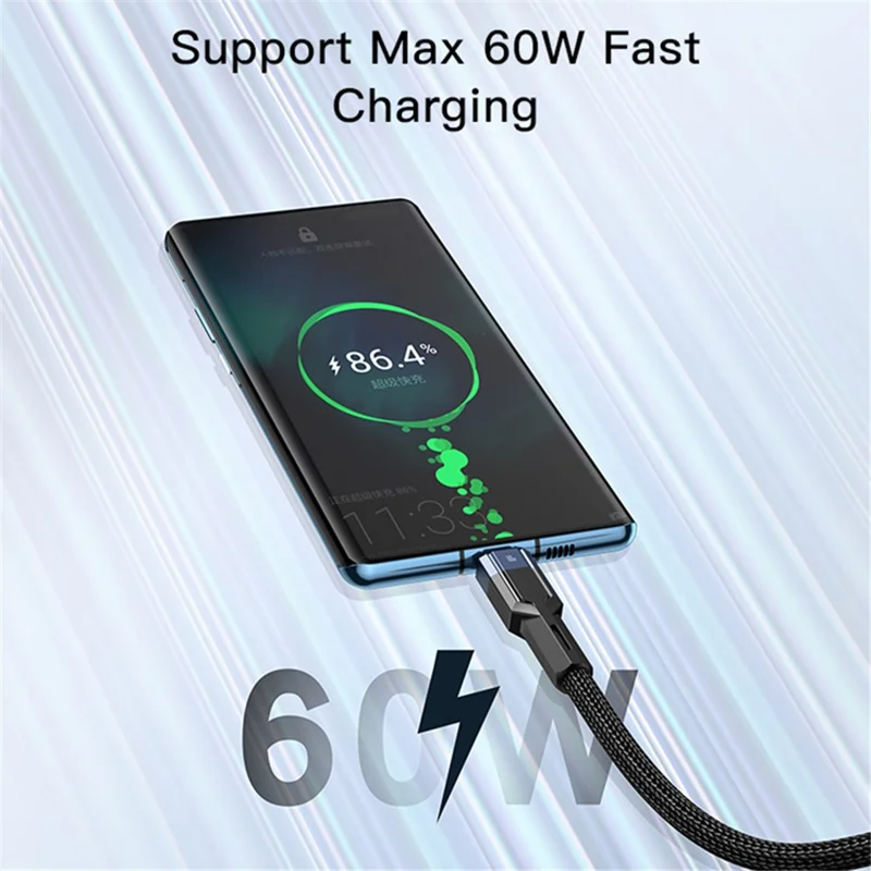 YESIDO CA108 PD 60W UBS-C Fast Charging Cable Type-C to Type-C Charging Data Cord
