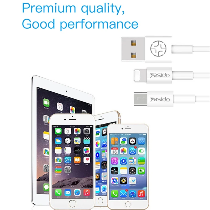 YESIDO CA22 2A Kabel ładowania typu C, odporno na rozciąganie, elastyczne PVC, 1,2 m, kabel danych USB