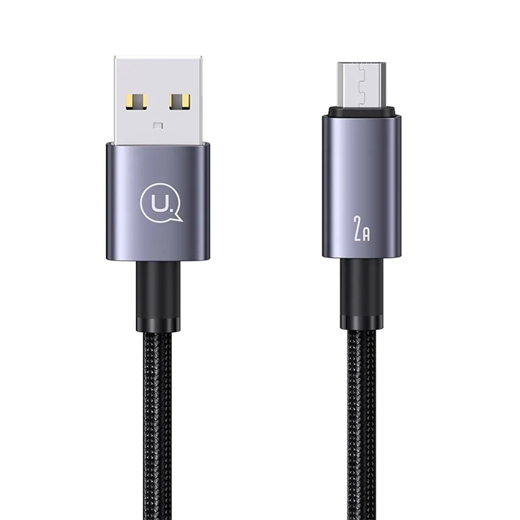 USAMS US-SJ668 Sufeng Series 1.2m USB-A to Micro-USB Data Cable 2A Fast Charging Cord - Tarnish