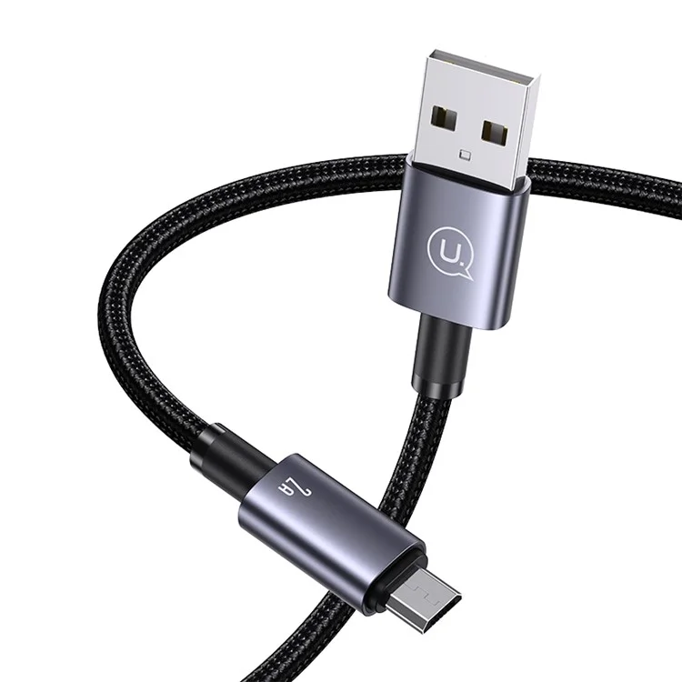 USAMS US-SJ668 Sufeng Series 1.2m USB-A to Micro-USB Data Cable 2A Fast Charging Cord - Tarnish