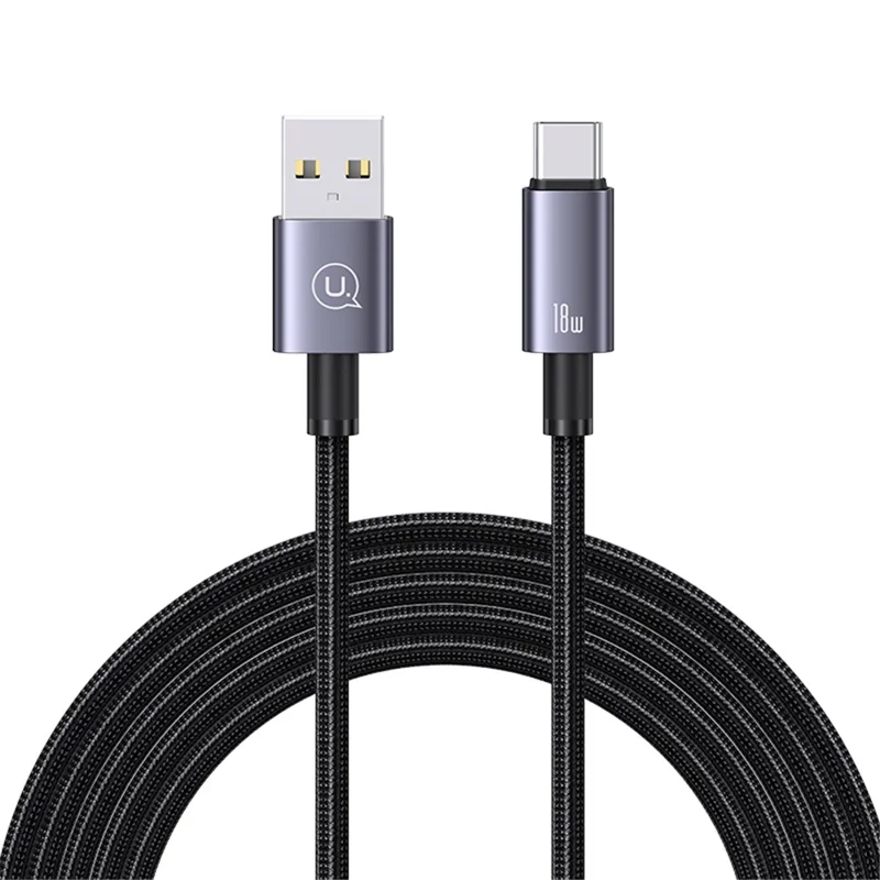 USAMS US-SJ663 Sufeng Series 1.2m USB-A to Type-C 3A Fast Charging Aluminum Alloy Data Cable - Tarnish