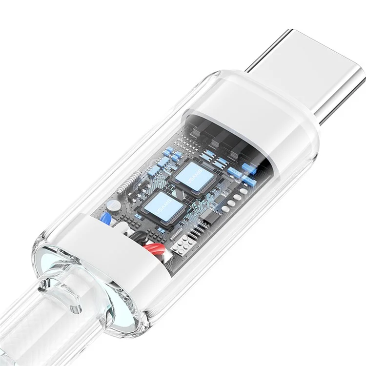 USAMS US-SJ658 Cloud Series 1.2m USB-A a Tipo-C Cable de Carga Rápida de 6A con Datos Trenzados y Luz - Azul