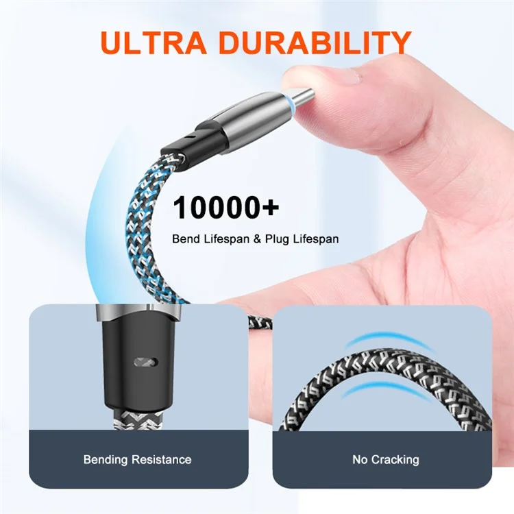 ENKAY 2m PD 65W Fast Charging Cable Angled Type-C zu Type-C Flaches Ladekabel