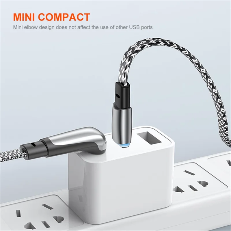 ENKAY 0.5m PD 65W Angled Type-C to Type-C Fast Charging Cable Charging Data Cord