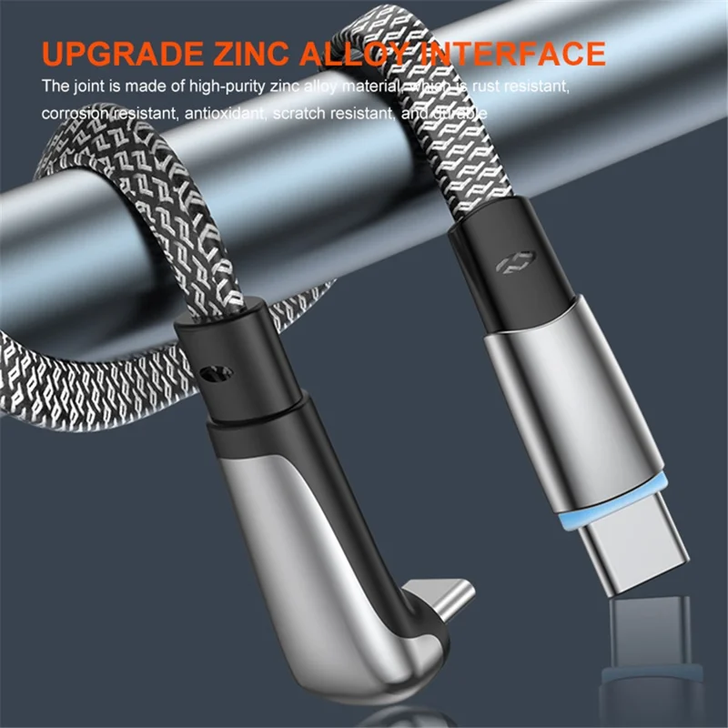 ENKAY 0.5m PD 65W Angled Type-C to Type-C Fast Charging Cable Charging Data Cord