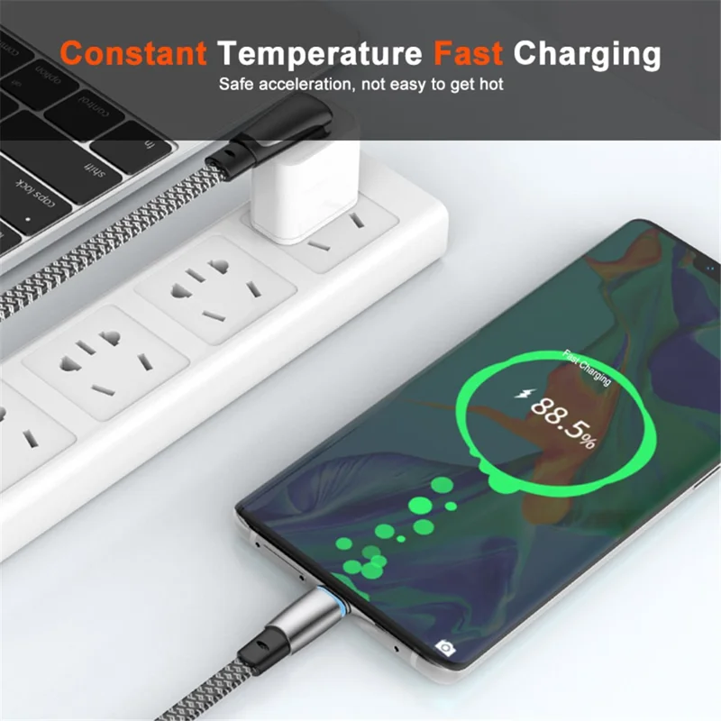 ENKAY 0.5m PD 65W Angled Type-C to Type-C Fast Charging Cable Charging Data Cord