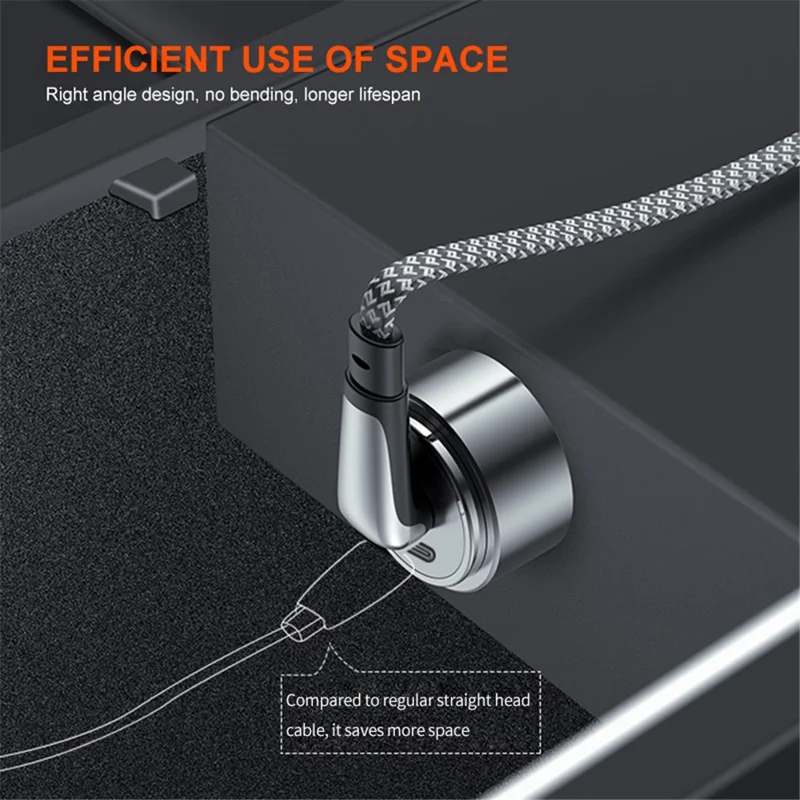 ENKAY 0.5m PD 65W Angled Type-C to Type-C Fast Charging Cable Charging Data Cord