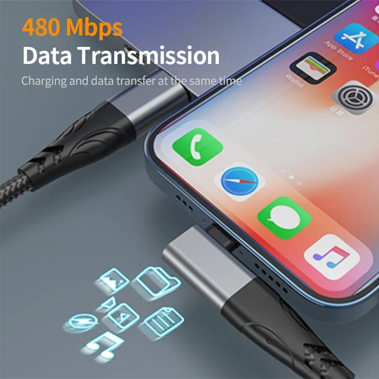 ENKAY 1m 4 in 1 USB / Type-C to iP / Type-C Nylon Charge Cable with E-Marker Chip PD 100W Fast Charging Cable