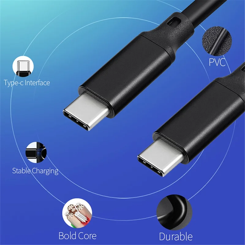 PQ099 5m PD 100W 5A Fast Charging 4K 60Hz Type C Male to Male Cable for Laptop / Mobile Phone