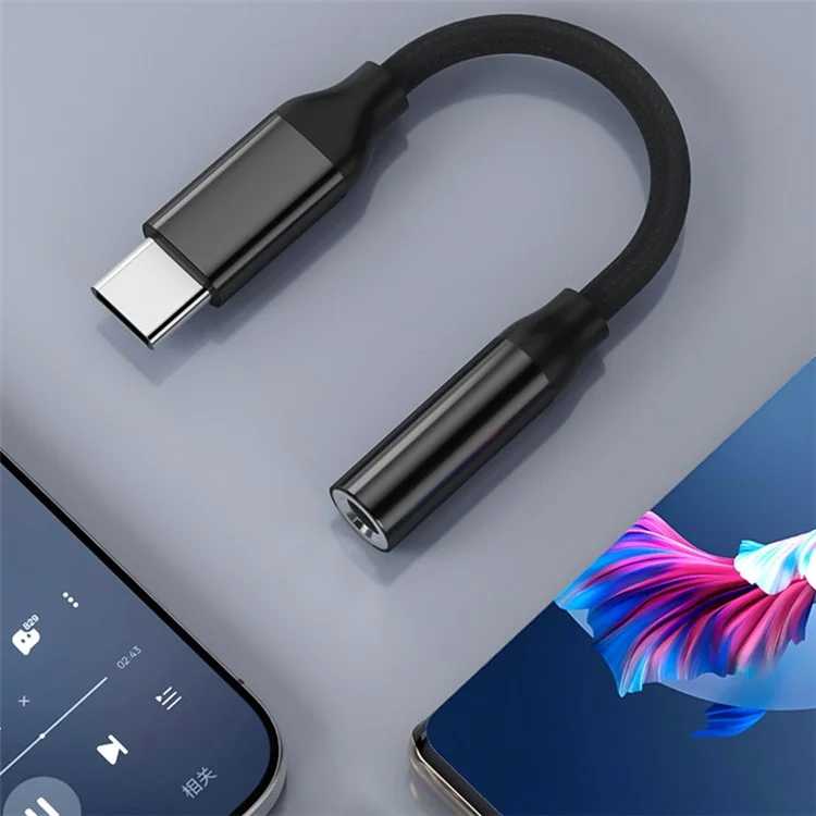 TIANSTON For iPhone 15 Type-C Male to 3.5mm Female Headphone Adapter Audio Cable